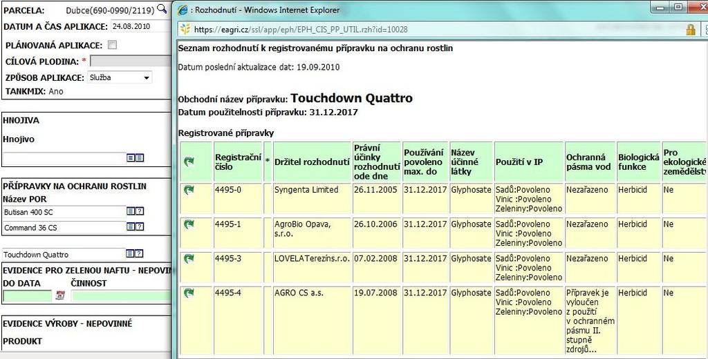 Rozkliknutím do detailu zobrazím podrobnosti. 5.3 Omezení POR na svažitých a meliorovaných pozemcích Omezení použití na svažitých či meliorovaných pozemcích mají jen některé přípravky.
