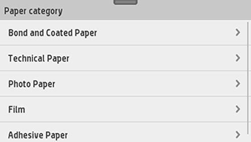 8. Pokud požadovaný typ papíru na předním panelu nevidíte, stiskněte možnost More paper types (Další typy papíru).