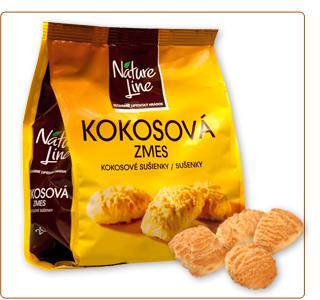 Kokosové venčeky 150g (SK) Kokosové venčeky sušienky obaľované cukrom (7%).