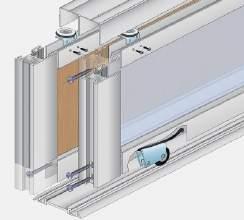 KOVÁNÍ NA POSUVNÉ DVÍŘKA SALU strana 24 S65 Systém je určen pro stavbu vestavěných skříní. Umožňuje použití výplně 18mm (LTD 18 mm) a skla tl. 4mm.