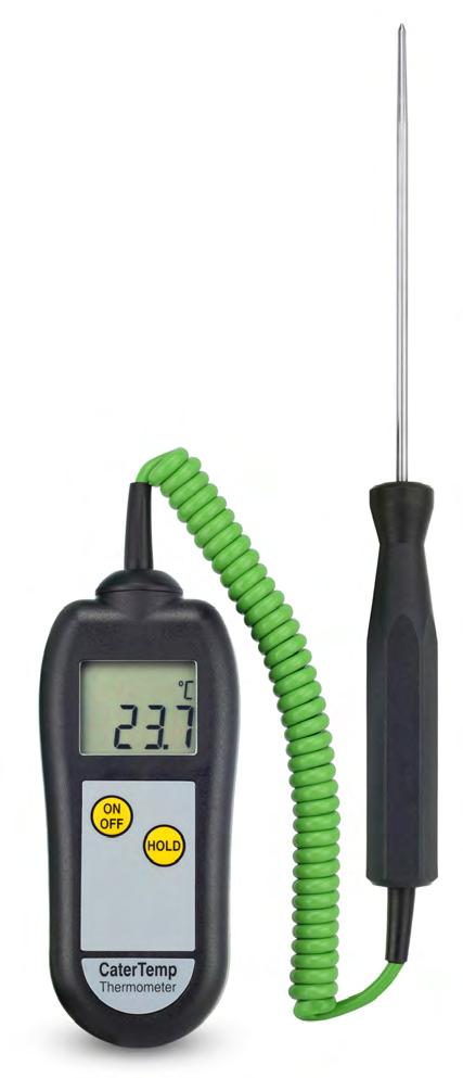 Teplomer CaterTemp s pevne pripojenou vpichovou sondou Rozsah : -49.9 to 299.9 C Záruka 2 roky Rozlíšenie : 0.1 C Tento teplomer je určený predovšetkým pre profesionálov v potravinárskom priemysle.