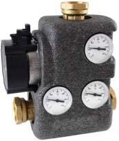 N Ů erpadlové skupiny s termostatickým směšováním s MNÁNÍM vyvažováním by-passu, 1" M - pro kotle M - DN 25, připojení 3x 1" F, ventil V3, čerpadlo rundfos M3 25-70, teploměr, kulový kohout, pro