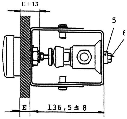 Úprava tlačítka Tlačítka se dodávají ve čtyřech provedeních podle tloušťky stěny (E) : 0,1 až 1,5 cm, 1,5 až 20 cm, 20 až 30 cm a větší než 30 cm. Provedení 0,1 až 1,5 cm se neupravuje. (Obr.7).