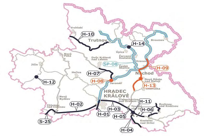 Železniční stavby v Královéhradeckém kraji Seznam staveb na území kraje Id. Úsek (objekt) Náklady Realizace H-01 H-02 H-03 H-04 Modernizace trati Hradec Králové - Pardubice - Chrudim, 2.