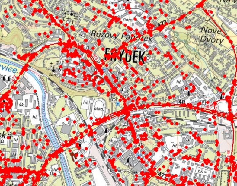 4.2 Geografické aplikace nehodových dat 4.2.1 Aplikace Dopravní nehody První aplikací jsou Dopravní nehody v mapě ČR, zobrazené na Jednotné dopravní vektorové mapě (JDVM) a umožňující využívat tuto
