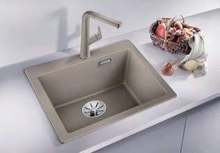 BLANCO PLEON 5 SILGRANIT PuraDur Čistá elegancia - veľký objem nadčasový, elegantný dizajn maximálny objem vďaka obzvlášť hlbokej vaničke veľkorysý priestor pre batériu plynulý prechod od okraja