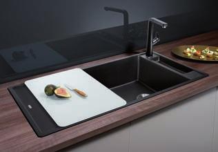 BLANCO AXIA III XL 6 S SILGRANIT PuraDur Jedinečne ergonomický plynulá, ergonomická práca pozdĺž celého drezu dizajn vyznačujúci sa čistými líniami a obzvlášť úzkym, plochým okrajom úzke rádiusy pre