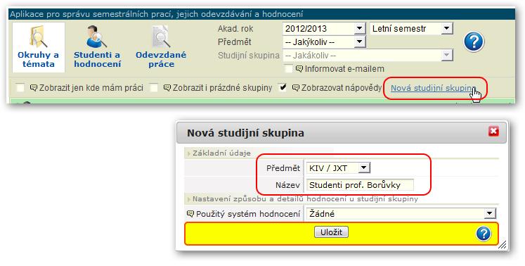 3.5.4 Vlastní studijní skupiny Po úspěšném vytvoření skupiny můžete ihned zvolit její členy - tedy