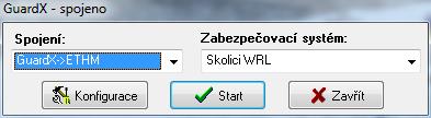 14 ETHM-1 SATEL nastavte port TCP, který bude použit pro komunikaci s programem GUARDX, pokud má být jiný než standardní 7091. 6.1.2 Konfigurace programu GUARDX Obr. 9. Program GUARDX: úvodní okno.