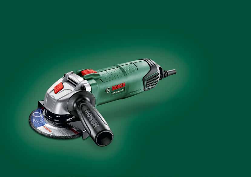 PWS Universal + Uhlová brúska Kompaktné a ergonomické Praktický dizajn pre pohodlnú a jednoduchú manipuláciu Všestranné Plynulá predvoľba otáčok podľa typu materiálu 750 Watt Quick Adjust Guard