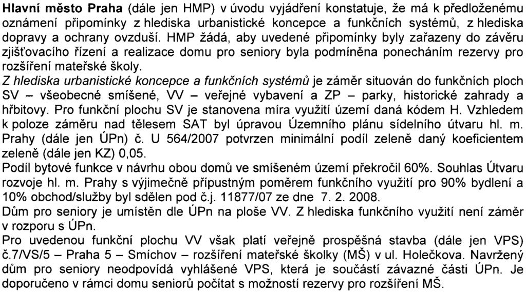 2008) odbor kultury, památkové péèe a cestovního ruchu Magistrátu hlavního mìsta Prahy (vyjádøení è.j. MHMP 155600/2007 ze dne 31