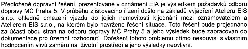 jednosmìrného zprùjezdnìní ulice Grafická smìrem od ulice Holeèkova do ulice Kmochova). Dvì hodnoty v pøíslušném sloupci tabulky zachycují stav dvousmìrné komunikace ve smìru do centra a z centra.