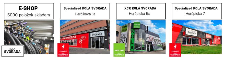 Nejnovější provozovnou, nacházející se na Herčíkove 1a severní části Brna, je v pořadí druhou prodejnou Specialized Kola Svorada.