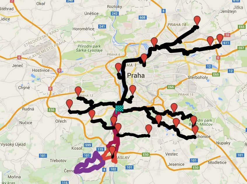 Popis akce: Trasy povedou z různých míst po celé Praze do cíle cesty v A-parku.