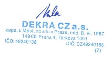 DEKRA CZ a.s. se sídlem Türkova 1001, 149 00 Praha 4 zapsaná u Městského soudu v Praze, Oddíl B, vložka 1967 Všem partnerským STK Vaše zpráva (značka) ze dne Naše značka Vyřizuje Datum Ing.