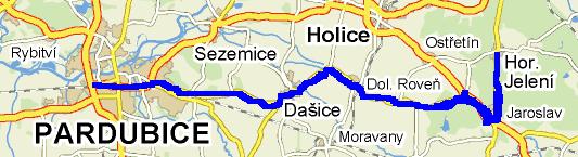 19 je zobrazena současná trasa na lince Dašice Pardubice (Bus 650670 4), která začíná v Dolní Rovni, pokračuje přes Dašice a končí v Pardubicích. Obrázek č.