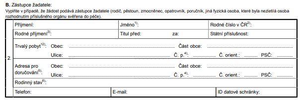 5. A. ŢADATEL: Telefon, E-mail (psát tvoje číslo mobil SMS), e-mail 6. B.