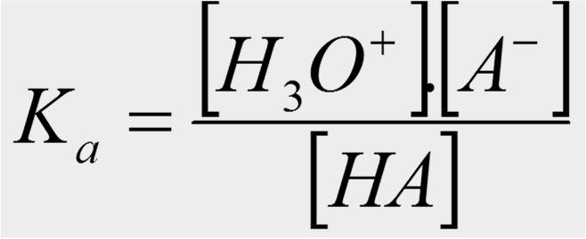 Síla kyselin a G HA(aq) + H 2 O (l) H 3 O + (aq) + A - (aq) K a = [H 3 O + ] [A - ] / [HA] pk a =