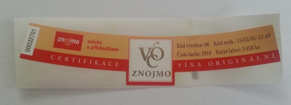 obrázek 4 ukázka typu pásky Královská řada (TLAPÁKOVÁ, 2016) 4.6 Znojemské VOC akce 4.6.1 Festival vína VOC Znojmo Festival vína VOC Znojmo je akce, kdy vína VOC Znojmo poprvé vstupují na trh.