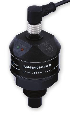 Ultrazvukové hladinoměry ULM 53 Pro kontinuální bezdotykové měření výšky hladiny kapalných látek, pastovitých hmot a sypkých materiálů v otevřených i uzavřených jímkách, otevřených kanálech, nádobách