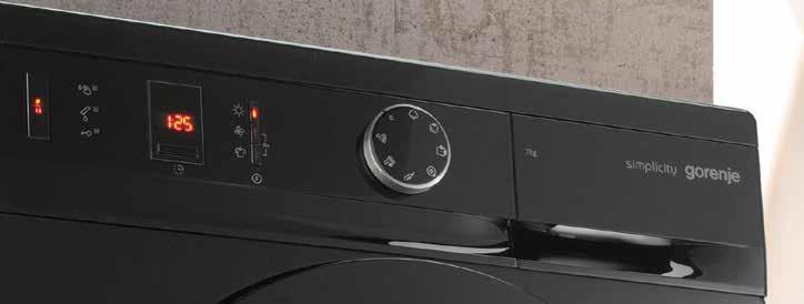 GORENJE SIMPLICITY 51 Praní pomocí technologie AdaptTech Své vlastní nastavení si nemusíte pamatovat Pračka si zapamatuje vaše nastavení odstředění pro každý přednastavený program.