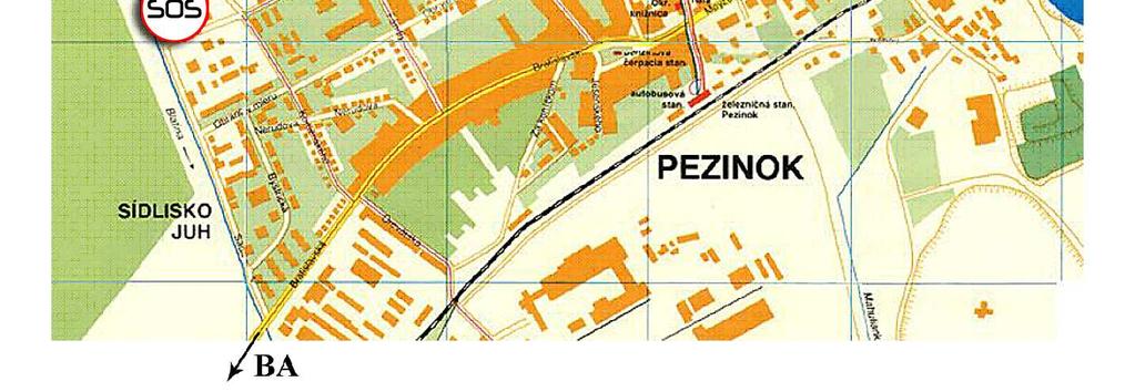 Od Trnavy - okolo cintorína (smer Bratislava) - pred kruhovým objazdom (Tesco) posledná ulica vpravo.