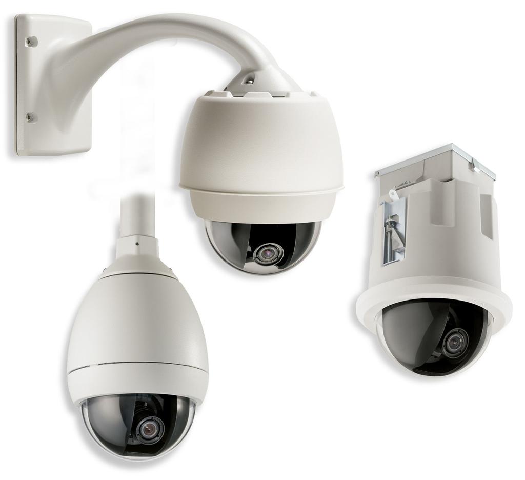 CCTV Kamerový systém PTZ řady AutoDome 300 Kamerový systém PTZ řady AutoDome 300 Vysokorychlostní systém PTZ s kopulovitým krytem Plně výměnné řídicí jednotky, kamery, kryty, komunikační moduly a