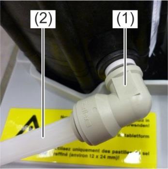 3.4 Montáž lapače nečistot Za uzavírací ventil (1) nainstalujte lapač nečistot (2) s velikostí ok 150 µm. INFO Lapač nečistot, který je součásti dodávky myček Winterhalter, tento požadavek splňuje.