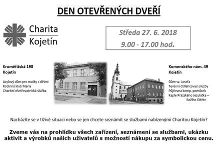 6/18 Kojetínský zpravodaj Charita Kojetín DŮM SVATÉHO JOSEFA CENTRUM DENNÍCH SLUŽEB PRO SENIORY A LIDI SE ZDRAVOTNÍM POSTIŽENÍM Komenského náměstí 49, (bývalý klášter), 752 01 Kojetín, tel.