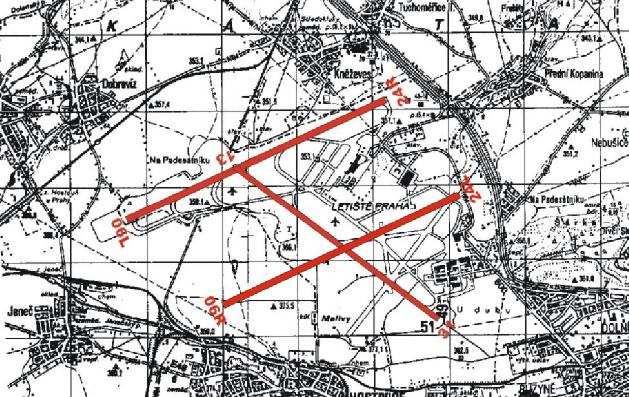 Letecká doprava Po realizaci záměru bude dráhový systém letiště PRAHA RUZYNĚ představovat: vzletová a přistávací dráha 06L/24R (3.715x45 m, beton) paralelní vzletová a přistávací dráha 06R/24L (3.