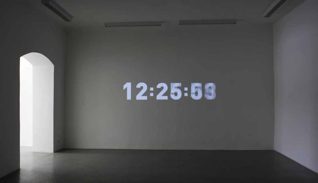 2009, České Budějovice, Dům umění, Until The Morning Comes JAKO BY NIC, 2009, DVD, 57 min. 36 s., smyčka Video (animace) obsahuje postupnou číselnou řadu 86 400 číslic.