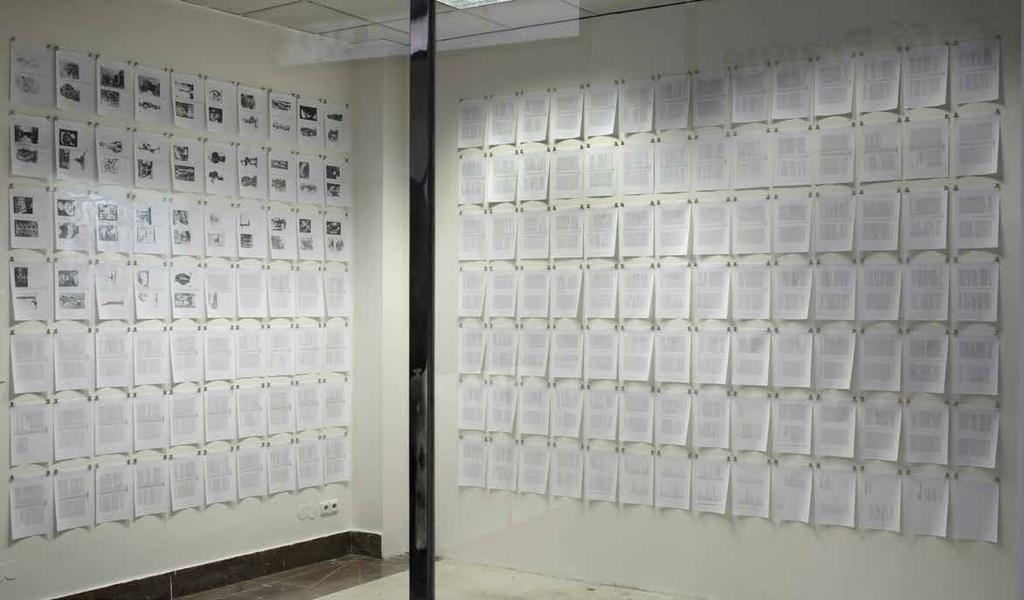 2013, Praha, Galerie Fredinanda Baumanna, Myšlenky moderních sochařů MYŠLENKY MODERNÍCH SOCHAŘŮ, 2013, xerox, kresba modrou propiskou, kancelářský papír, formát A4, 302 ks Všechny stránky knihy