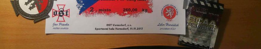 Martin závodí a reprezentuje Českou republiku v silovém trojboji a jeho silnou stránkou je mrtvý tah.