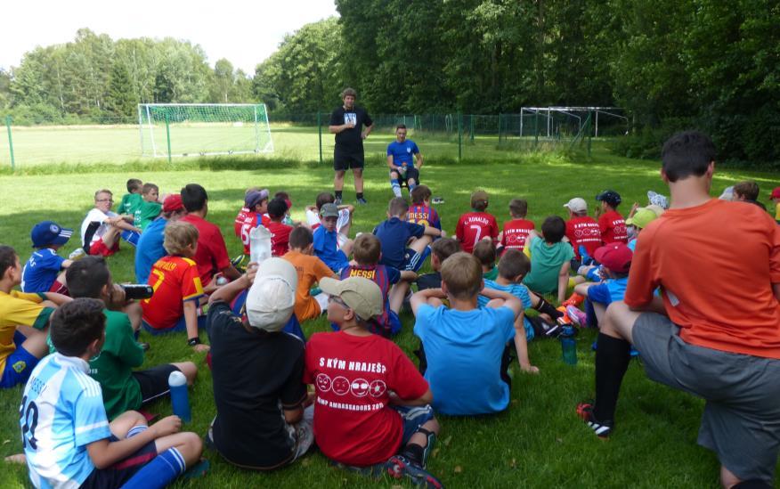 místo: KEMP AMBASSADORS počet účastníků: termín: Chvojkovský mlýn, Rakovník 51 11.- 18.7.2015 Týdenní fotbalový tábor s křesťanským programem Se změnou místa konání přišlo i několik inovací.