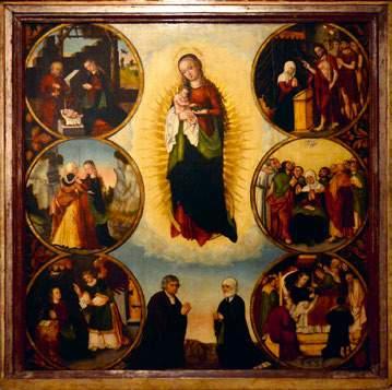 3 Lucas Cranach d. J. Werkstatt, Lasset die Kindlein zu mir kommen, nach 1550. Národní galerie v Praze.