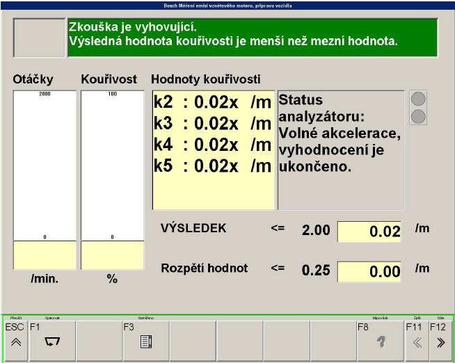 zkouška): Komprese motoru v pořádku Hlučnost motoru: OK bez výrazné hlučnosti