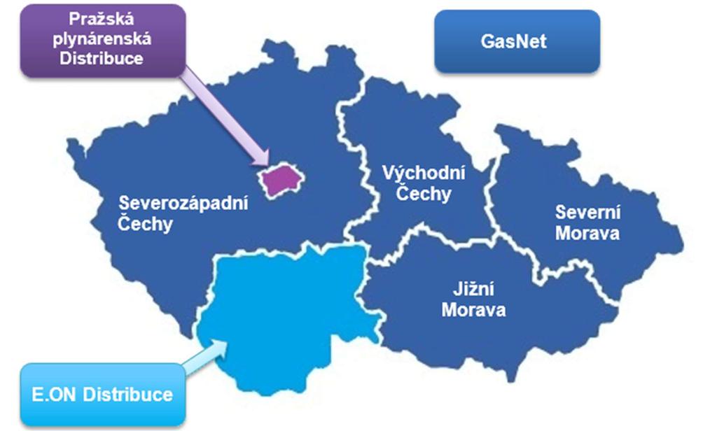 5.4 Analýza přiměřenosti výstupní kapacity přepravní soustavy do domácí zóny České republiky Pro potřeby analýzy rozdělil provozovatel přepravní soustavy domácí zónu České republiky na šest regionů