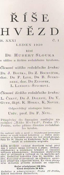 hvězd (1933-1953) Stěžejní dílo Pohledy