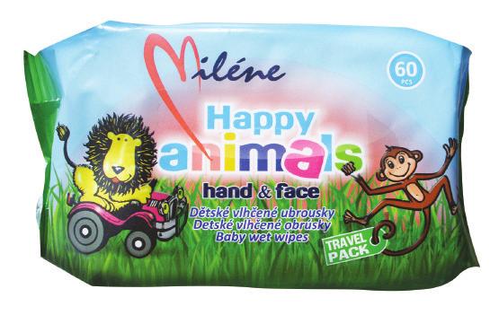 Happy Animals, dětské vlhčené ubrousky