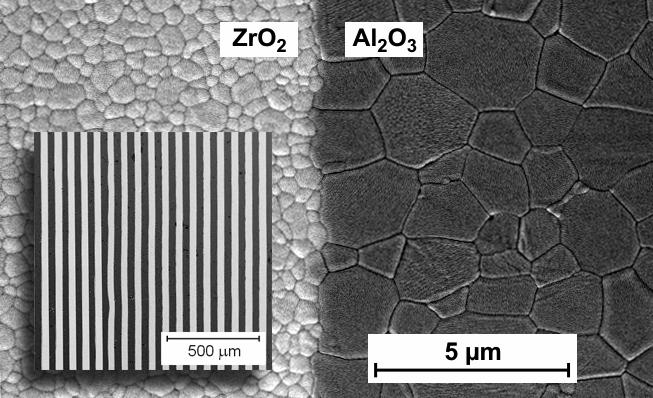 7 Experiment Experimentální ověření výpočtového modelování bude provedeno na bimateriálovém laminátu Al 2 O 3 / ZrO 2. Tento materiál byl jediným dostupným kandidátem na verifikaci modelování.