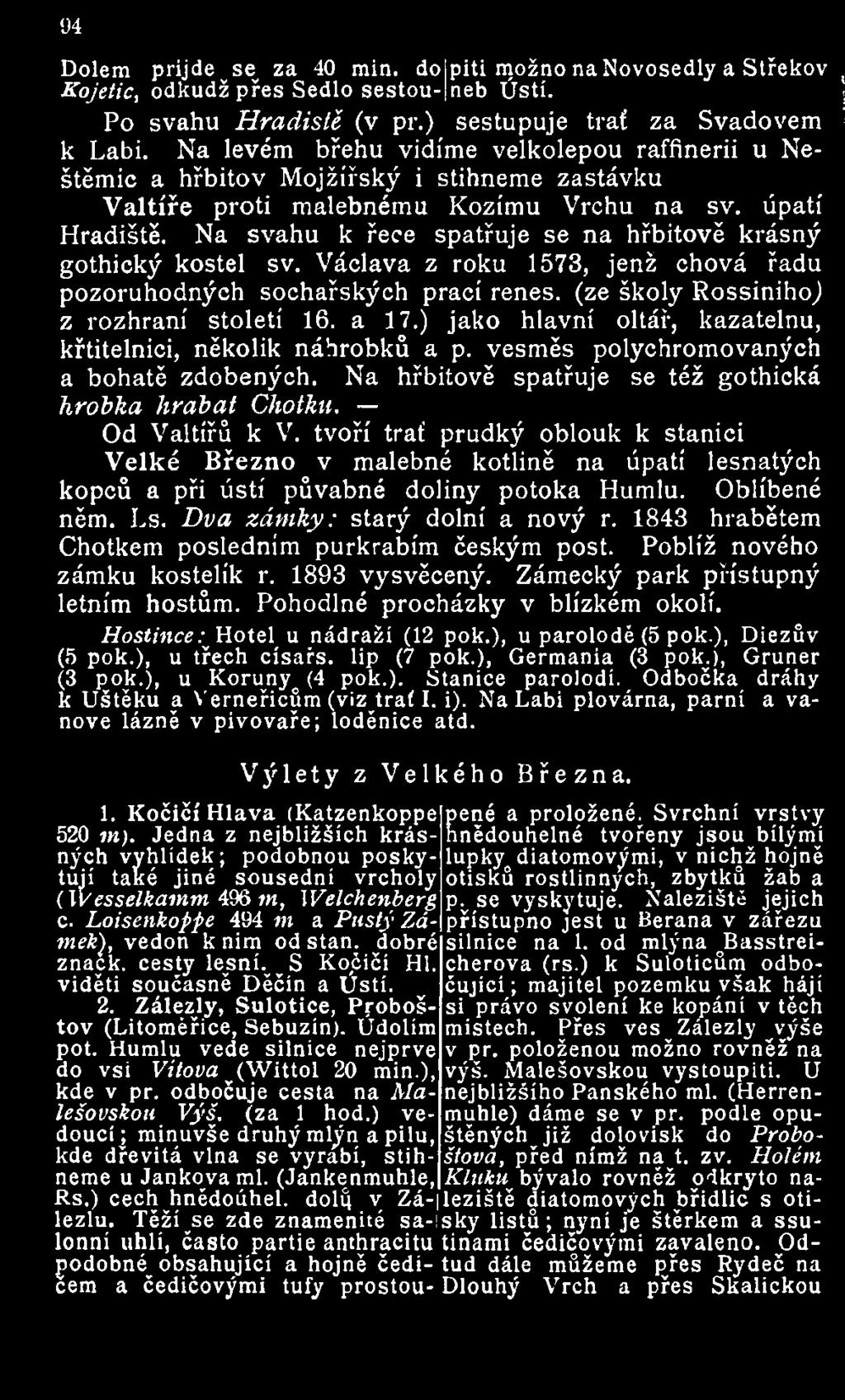 Na svahu k řece spatřuje se na hřbitově krásný gothický kostel sv. Václava z roku 1573, jenž chová řadu pozoruhodných sochařských prací renes. (ze školy Rossinihoý z rozhraní století 16. a 17.