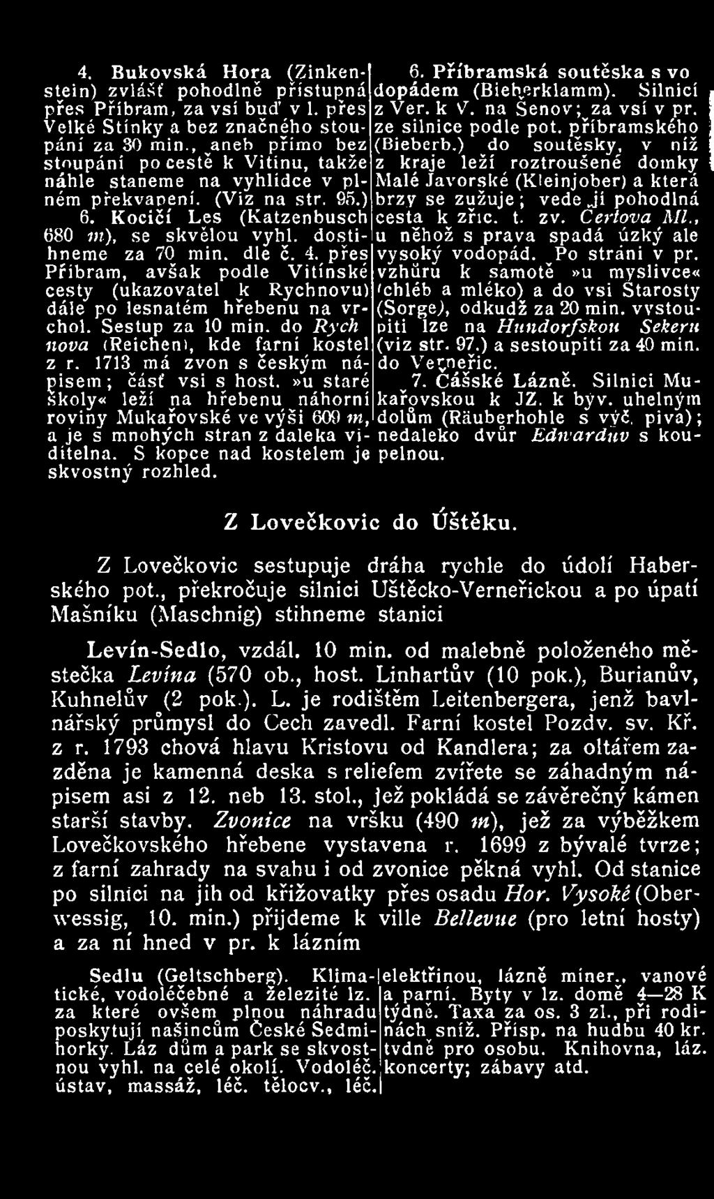 příbramského stoupání po cestě k Vitínu, takže z kraje leží roztroušené domky náhle staneme na vyhlídce v plném překvapení. (Viz na str. 95.