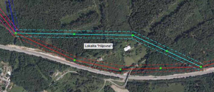 Varianta Hájovna 2 Sever Varianta Hájovna 1 Jih Obě varianty nadzemního vedení kolem hájovny u Nového Boru Varianty kolem Svoru (viz následující obrázek) Obě varianty, které se týkají pouze průchodu