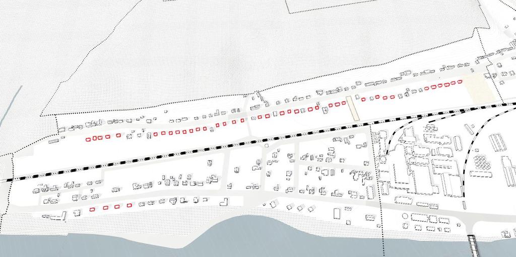 69 Územní plán Nelahozeves HP04 Pod Strání Vymezení Obytná ulice na úpatí hrany Lešanské plošiny Vymezeno na základě lineární urbanistické struktury a silného sepětí mezi hranou lesa a železnicí.