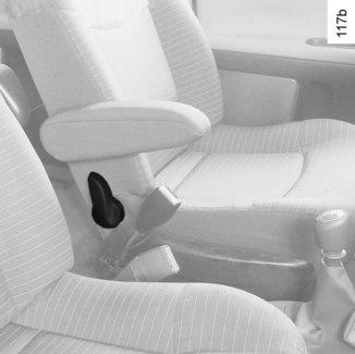 Seřízení výšky sedáku sedadla řidiče: Pohněte pákou 3, kolikrát bude třeba: směrem nahoru pro zvednutí sedáku, směrem dolů pro snížení sedáku.