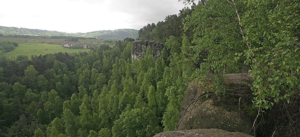 8.2. POPIS JEDNOTLIVÝCH CHRÁNĚNÝCH ÚZEMÍ KLOKOČSKÉ SKÁLY A PRŮLOM JIZERY U RAKOUS Obr. 8-2. Kuesta Klokočských skal (Foto: Petr1888, CC BY-SA 3.0).