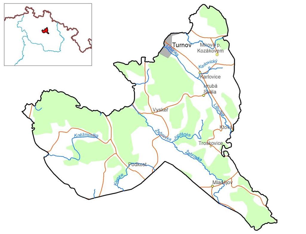 2. VYMEZENÍ RAJONU Hydrogeologický rajon 4420 o rozloze 152 km 2 je součástí svrchní vrstvy v rajonizaci (Olmer et al. 2006, dle vyhlášky č. 5/2011 Sb.