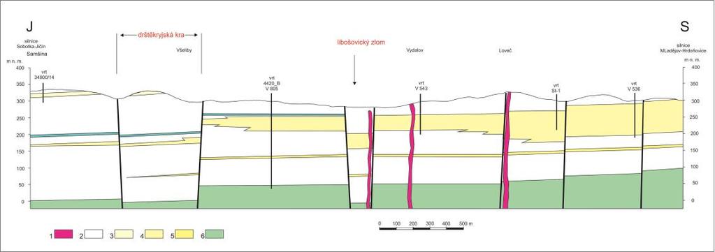 To je zřejmě projev flexurního ohybu jihozápadní části kry Prachovských skal mezi Blaty, Maršovem a Dolním Lochovem (maršovská flexura). Obr. 4-15.