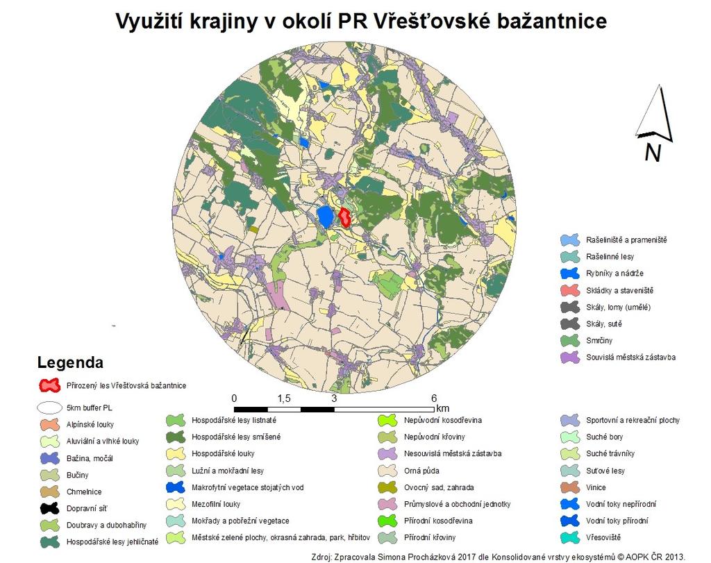 5.2 Grafické příklady dat KVES Na obr. č. 9, 10 a 11 jsou uvedeny příklady bufferů KVES přirozených lesů.