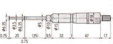 1,6-26,5 mm 12,7 115 25 185 146-223 25-5 mm 26,5-51,5 mm 12,7 9 5 175 146-224 5-75 mm 51,5-76,5 mm 12,7 65 75 165 146-225 75-1 mm 76,5-11,5 mm 12,7 4 1 16 Provedení s otáčivým vřetenem Rozsah